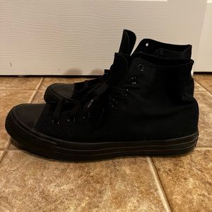 Mens All Black High Top Converse